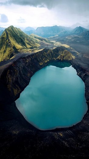 André Alexander | Germany on Instagram: "Would you hike here? One of the most magical places in 🇮🇸. 📍 Save this: Blahylur - a crater lake in the Landmannalaugar area in the Fjallabak Nature Reserve, Highlands of Iceland #iceland #highlands #icelandtravel #reelsvideo #adventureculture #darkaesthetic #moodygrams"