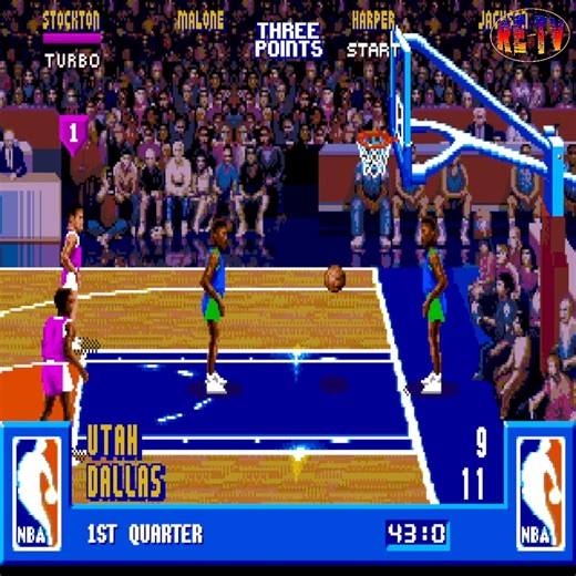 119K views · 4.7K reactions | NBA JAM NBA Jam brings the supercharged, "in-your-face" highlights of NBA play to life with over-the-top, thrilling three-on-three basketball. Perform monster dunks and alley-oops and shoot from valuable hotspots to catch "on-fire" and obliterate the competition. #videogames #retrogaming #arcade #sega #classic #nostalgia #nbalive24 #gameplay #basketball | Retro-Entertainment TV | Facebook