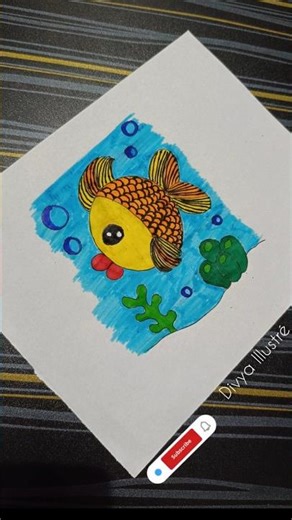 Fish Cartoon drawing 🐟🐟#cartoondrawing #shorts