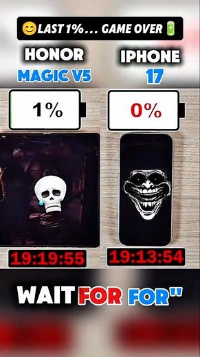 💀iPhone 17 VS Honor Magic V5 battery test 🔋