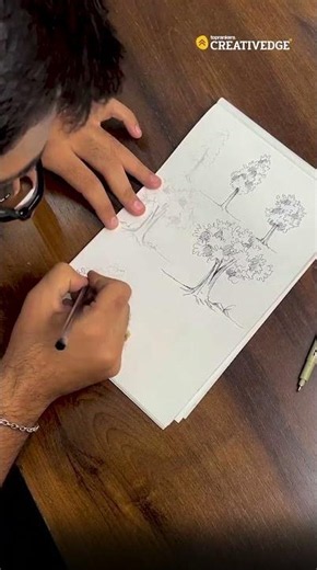How to Draw Tree from multiple angles | NIFT, UCEED, NID, JEE B.Arch Drawing #howtodraw
