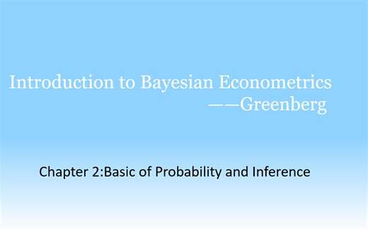 Introduction to Bayesian econometrics:Basic of probability and inference