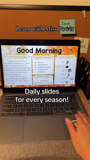 Daily slides for teachers - Happy birthday to you! These google slides templates are perfect to use all year long for each season! 🧡🩵💚💛 Teachers Pay Teachers - Learn with Miss Power #teachersoftiktok #dailyroutine #classroommanagement #teachertok