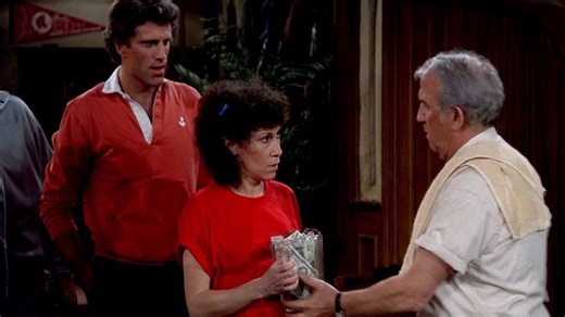 Turns out Marshall isn’t the father, so the gang agrees that Cheers will help support Carla’s baby! | Cheers