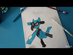 Easy riolu drawing from pokemon 😊😊😊