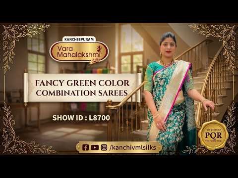 Fancy Green Color Combination Sarees WhatsApp 89 0001 0002 | Kancheepuram Varamahalakshmi Silks LIVE