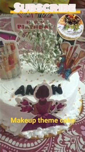 Makeup theme cake 🎂🍰#baking #cake #food #eggfreebaking