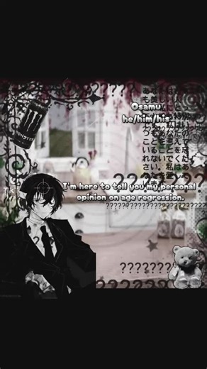 I would recommend looking it up if you are uneducated on the subject, however age play and age regression are very different, and it really gives a healthy coping mechanism a bad rep. I would never hate personally on this coping mechanism, seeing as though I'm a pet regressor myself. #ranter #texttospeech #minicooking #asmr #rant GRR MINE @˚. ᵎᵎ ᴏsᴀᴍᴜ ʀᴀɴᴛs ｡𖦹°‧ GRRR WOOF WOOF BARK