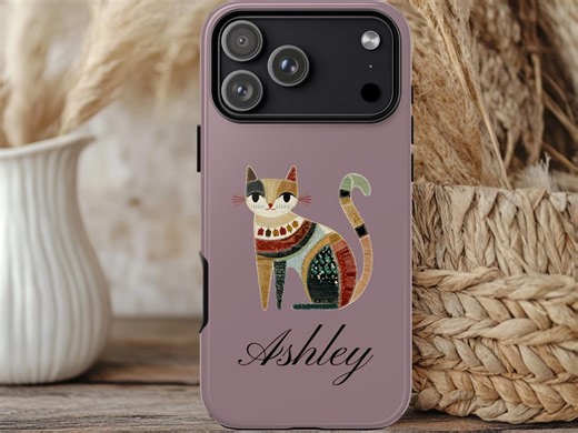 Personalized Cat Phone Case, Custom Name Cat iPhone Case, Cute Artistic Kitty Cover, Aesthetic Pet Lover Gift for Her - Etsy