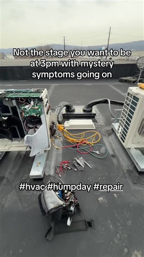 Here we go. Got my inspector gadget hat on trying to figure this one out. #hvac #humpday #repair