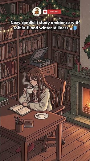 Cozy candlelit study ambience with soft lo-fi and winter stillness 🕯️📘