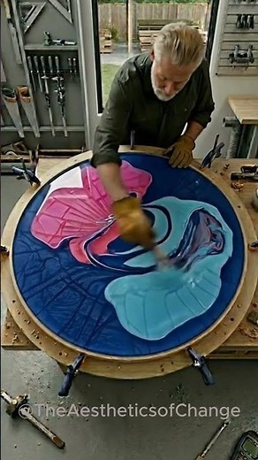 Making a Mind-Blowing Nebula Epoxy Table! 🌌 #asmr #relaxing #diy #woodworking