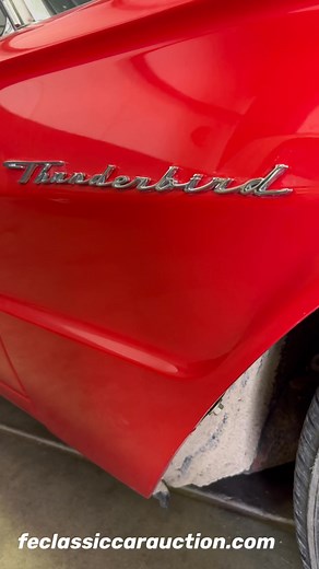 Check out this bright red T-Bird getting ready to cross the auction block! Saturday September 27th! Online bidding is available through ProxiBid! | F&E Collector Auto Auctions