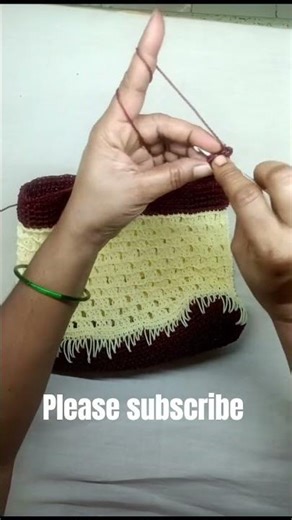 crochet wire basket handle stitching