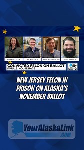 A convicted felon from New Jersey, Eric Hafner, is set to appear on Alaska's November ballot for the sole congressional seat despite never having lived in the state. This development follows the withdrawal of top Republican candidates Nancy Dahlstrom and Matthew Salisbury from the race. #alaskanews #breakingnews #localnews #politicalnews #erichafner #newjersey #alaska #congress #novemberballot #convictedfelon #election2024 #nancyfahlstrom #matthewsalisbury | Your Alaska Link TV