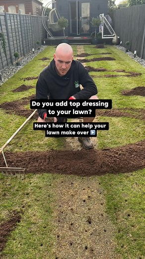 Is top dresssing something you include in your lawn care routine? 🌱 it can be a longer process but the results can really help, especially if you have an uneven lawn or are looking to completely reseed. #grass #fertiliser #lawncare #lawn #springlawncare #gardening #garden #springgardening #lawntransformation #gardenrenovation | Grass Gains