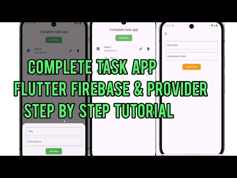 Create Complete ToDo App with Flutter Firebase and Provider Step by Step Tutorial Task App, CRUD