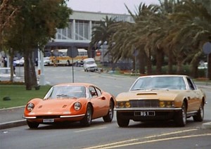 Ferrari Dino 246 GT and Aston Martin DBS in “The Persuaders”