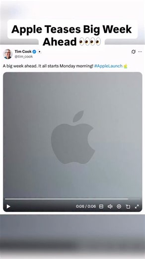 Tim Cook Teases Apple’s “Big Week” 👀👀 What product are you hoping to see this Monday? #apple #mac #iphone #timcook | MacRumors