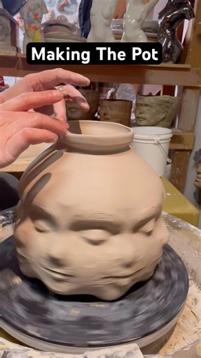 Making The Pot. 8 face vase. #pottery #thepot #ceramics #sculpture #faces #vase #pot #art #trippy