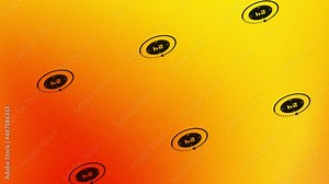 spinning 24 hours symbol icon animation on orange and yellow