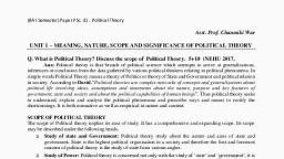 UNIT 1 - POLITICAL THEORY 2021.pdf - Political Science - Notes - Teachmint