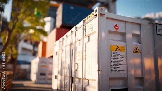 Industrial containers display gas warning labels, clear safety markings and visible emblems communicating hazard awareness, regulatory compliance, and proper handling procedures. cinematic color