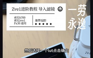 ZVE1 6700 fx30等 导入lut教程。