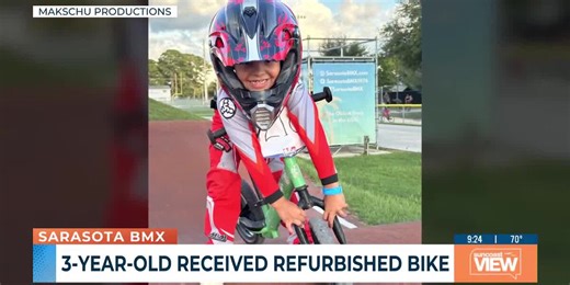 Three-year-old gets dream bike makeover at America’s oldest BMX track