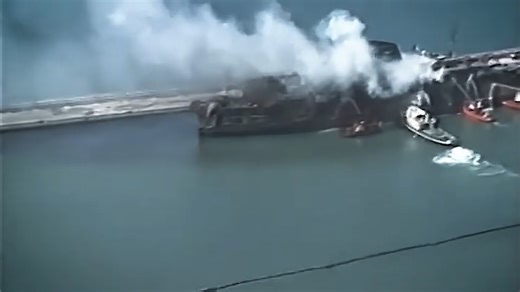 A ferry hit an oil tanker carrying 82,000 tons of oil – then it exploded