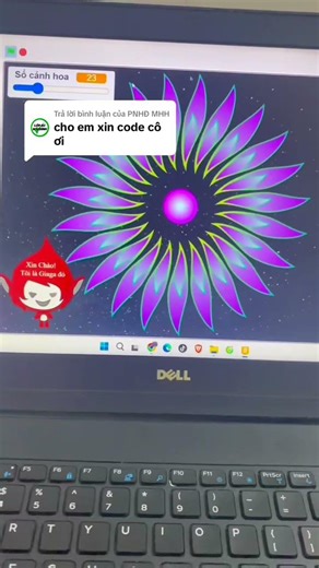 Scratch - code hoa xoè đẹp lung linh trong scratch