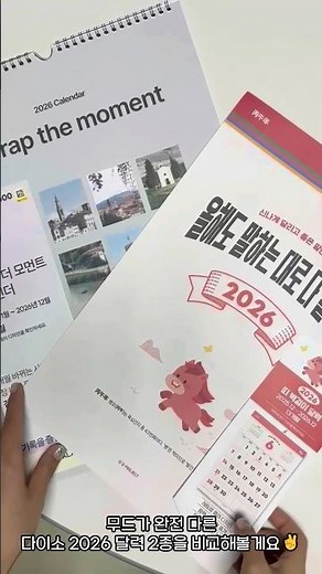 취향따라 골라쓰는😉 2026년 달력 맛보기📆 #다이소 #다이소템 #다이소달력 #2026달력 #내돈내산 #달력비교 #가성비달력