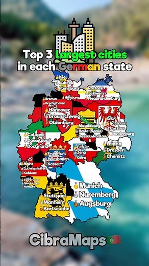 Top 3 largest cities in each German state #map #geographythroughmaps #mapping