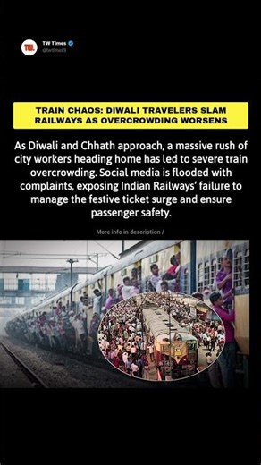 Train Chaos: Diwali Travelers Slam Railways as Overcrowding Worsens