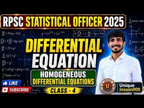 Homogeneous Linear Differential Equations || Rpsc Statistical Officer 2025 | Math Live Class For So