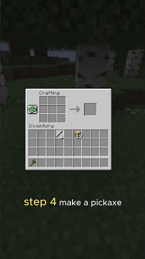 How To Make A Pickaxe In MINECRAFT #shorts #minecraft #gaming