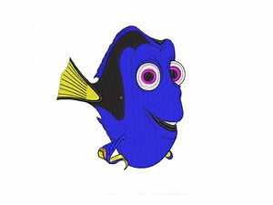 Blue Tang Fish Embroidery Design | Cartoon Sea Life Pattern - Etsy