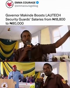 VIDEO: In a commendable move, Oyo State Governor Seyi Makinde has approved a significant salary increase for 67 security guards at LAUTECH Teaching Hospital, raising their monthly pay from ₦18,800 to ₦80,000. The decision, effective October 1, 2025, came after a guard courageously spoke up during a public meeting in Ogbomoso. This action highlights the governor’s commitment to improving workers’ welfare. #OyoState #LAUTECH #WorkersWelfare | EMMA COURAGE