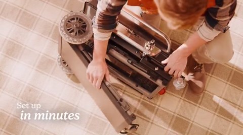 Cuisinart Prep ‘N Go Folding Gas Grill, Portable Stand-Up Propane Grill with Compact Fold and Storage Tote