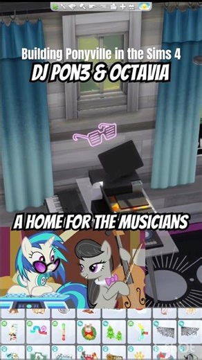 DJ Pon3 & Octavia have a home in Ponyville! Who will be on the next wheelspin? #sims4 #mlp #build