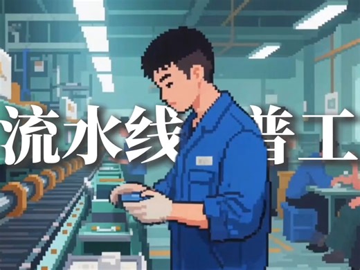4分钟速览打工人——流水线普工的一生，自制AI动漫……