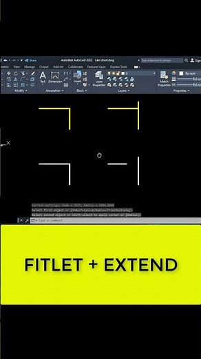 Lệnh FITLET + EXTEND nối liền đường thẳng #autocad#shorts ##maivantruong#