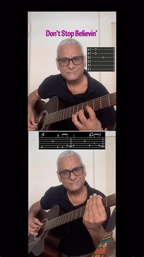Don’t Stop Believin’ (Journey) -Acoustic Guitar Cover Piano Riff #DontStopBelievin #Journey #shorts