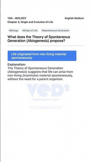 Origin of Life Theory of Spontaneous Generation Explained