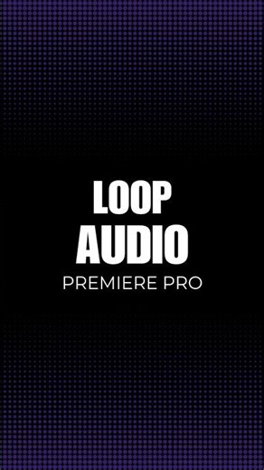 How to Loop Audio in Premiere Pro in Seconds! #premierepro #loop #audioedit #tipsandtricks #shorts