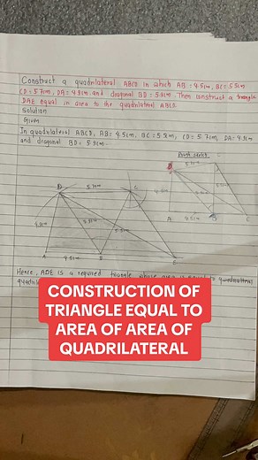 Constructing a Triangle with Equal Area to a Quadrilateral