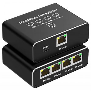 Gigabit Network Splitter with Two Connections LAN Switch VLAN Support 1.8G Capacity Enabling Simultaneous Router Internet Access