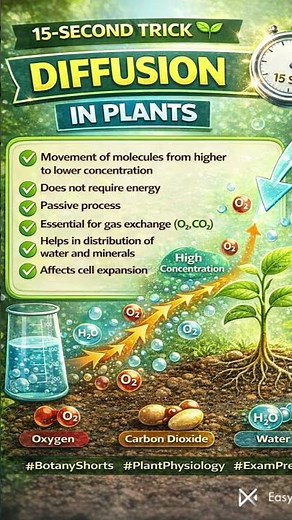 Diffusion in Plants | Simple Movement of Molecules 🌿 | B.Sc Botany