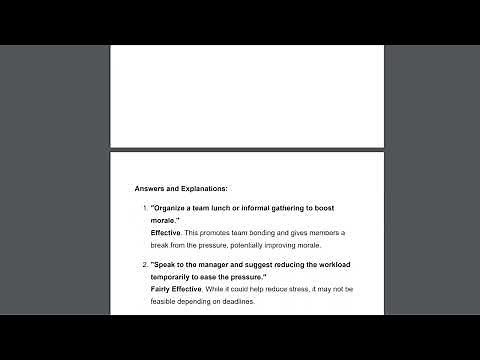 Civil Service UK Judgement Test - Practice Scenario - Low Morale In Team