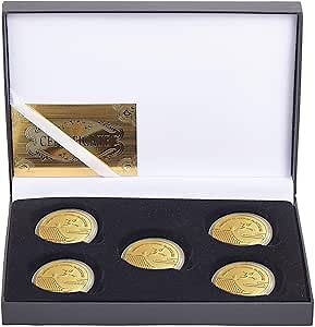 Coin Display Case PU Black Velvet Display Coin Box 45mm Challenge Coin Storage Presentation Box for Commemorative Coins Medals, 5 Slots